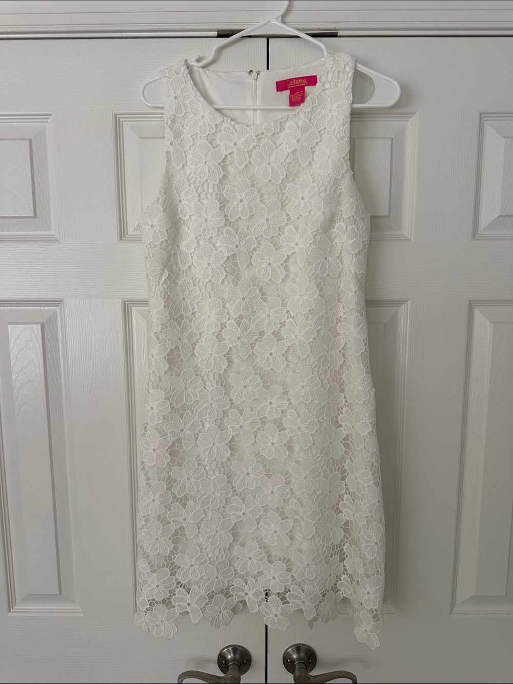 Womens White Floral Lace Dress